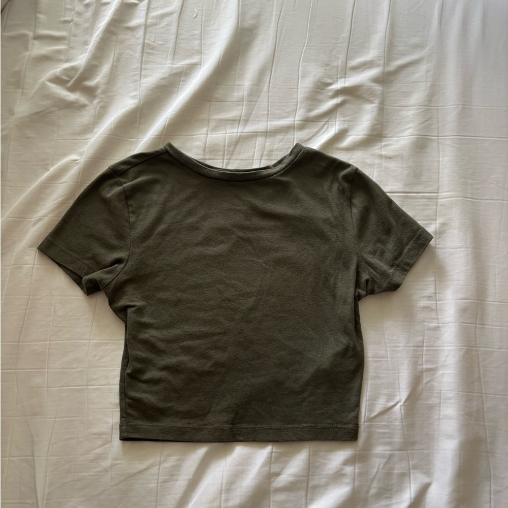 Wild Fable Army Cropped Short Sleeve